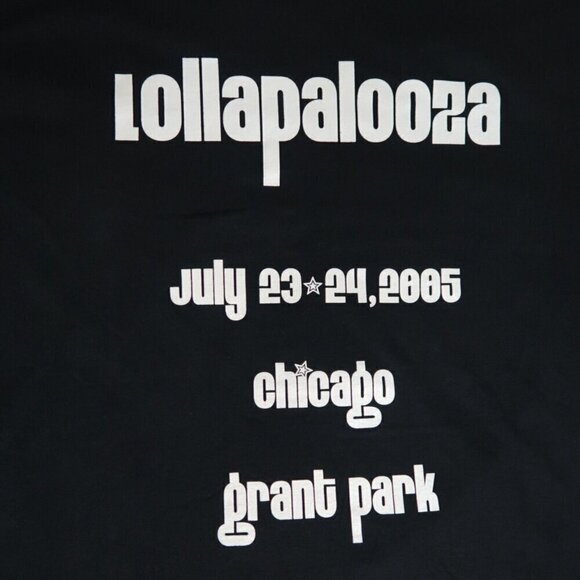 Vintage Lollapalooza 2005 Tee Gildan Black Tee Concert Cotton EUC Men's Medium - Picture 4 of 8